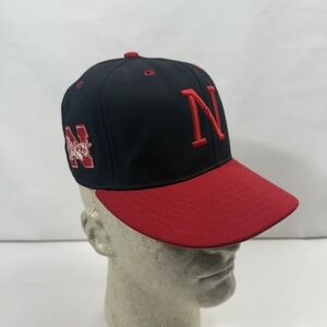 Vintage Nebraska CornHuskers Pro Line Fitted Hat Cap Size 7 Red Black‎ 90's